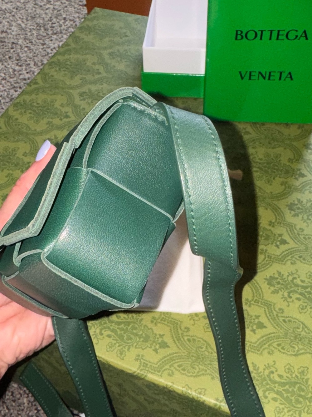 Bottega Veneta Dark Green Intrecciato Mini Cassette Bag - Picture 3 of 10